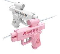 Prank Water Gun, Two Way Water Blaster with Reverse & Forward Spray | Ballistic Spray Toy for Kids & Adults | Funny Summer Gag Gift & Outdoor Game (White+Pink)