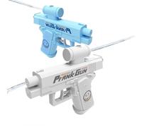 Prank Water Gun, Two Way Water Blaster with Reverse & Forward Spray | Ballistic Spray Toy for Kids & Adults | Funny Summer Gag Gift & Outdoor Game (Blue+White)