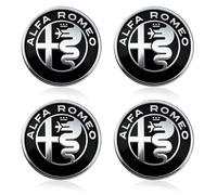 PRAOFRT 4 Piezas llantas Universales,Cubiertas de Plástico,60 mm,Tapacubos Tapones de cubo Central de Rueda,Para Alfa Mito 147/156/159/166,Accesorios con el logotipo del Coche