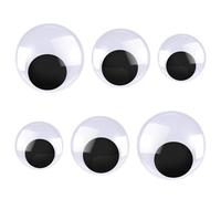Prasacco 6 unidades de ojos móviles autoadhesivos, grandes, 5/8/10 cm, ojos redondos de plástico, autoadhesivos, 3D para decoración de bricolaje, álbumes de recortes, manualidades (blanco y negro)