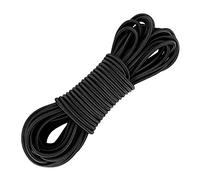 Prasacco Hilo elástico de 3 mm x 10 m, banda elástica de nailon negro para hacer joyas, tendederos, camping, columpios, colgantes, cordones