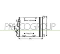 PRASCO Condensador Acondicionado Aluminio Con Secadora para Opel Zafira B 1.7
