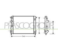 PRASCO DA220R002 Radiador, refrigeración del motor