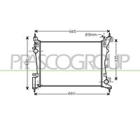 PRASCO Enfriador de Agua para Fiat Qubo 1.4 Fiorino Caja/Familiar Citroën Nemo