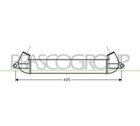 PRASCO Intercooler LLK Refrigerador Para Fiat Doblo Cargo 1.9 JTD 1.3 D Multijet