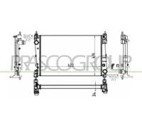 PRASCO Radiador refrigeración del motor Ancho de red 416mm Longitud de red 622mm Profundidad de red 34mm Compatible con OPEL Corsa D Hatchback S07 OP035R004