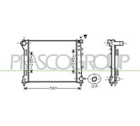 PRASCO FT124R002 Radiador, refrigeración del motor