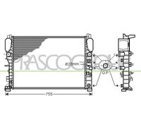 PRASCO Radiador Refrigerante Motociclón Para Mercedes-Benz Clase E