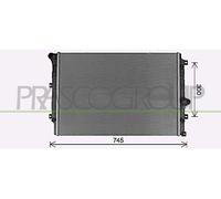 PRASCO Radiador Refrigerante Motor Para VW Tiguan 2.0 TDI 1.4 TSI