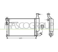 PRASCO Radiador Refrigerante Para Citroën Berlingo 1.8i Peugeot Partner