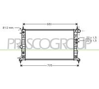 PRASCO Radiador Refrigerante Para Opel Vectra B 1.6i 16V 1.8i