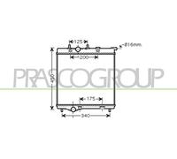 PRASCO Radiador Refrigerante Para Peugeot 207 CC 1.6 16V 1.4 Citroën DS3 C3 II