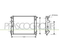 PRASCO Radiador Refrigerante Para Renault Clio II 1.2 LPG Kangoo Nissan Kubistar