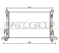 PRASCO Radiador Refrigerante Para Renault Trafic III Furgón Opel Vivaro FG JG