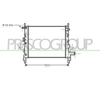 PRASCO Refrigerador de Motor para Renault Twingo I 1.2 16V Radiador