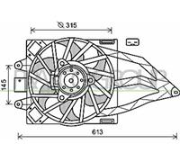 PRASCO Ventilador Motor para Fiat Panda 169 1.2 1.1 169_ 1.3 D Multijet 4x4
