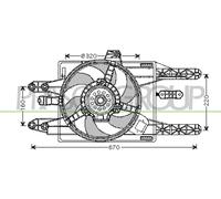 PRASCO Ventilador Motor para Fiat Punto Cabriolet 85 16V 1.2 75 Lancia