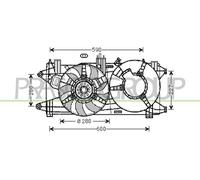 PRASCO Ventilador Refrigeración Del Motor Apto para Fiat Doblo 119 1.9 JTD 1.3
