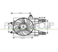 PRASCO Ventilador Refrigeración Del Motor Apto para Fiat Punto 55 1.1 75 1.2