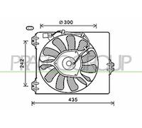 PRASCO Ventilador Refrigeración Del Motor Apto para Suzuki SX4 1.9 Ddi 4x4 Fiat