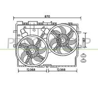 PRASCO Ventilador Refrigeración Del Motor para Fiat Ducato Caja 160 Multijet 3.0