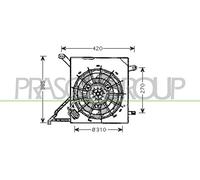 PRASCO Ventilador Refrigeración Del Motor para Opel Zafira A 2.0 Dti 16V Astra G