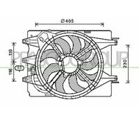 PRASCO Ventilador Refrigeración Del Motor Radiador Apto para Fiat 500L 199_ 1.4