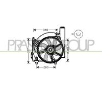 PRASCO Ventilador Refrigeración Del Motor Radiador Apto para Opel Meriva