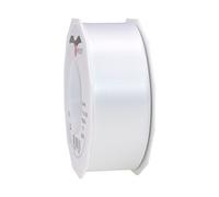 Prasent - Rollo de Doble Cara Cinta de Raso, Color Blanco, 40 mm, 25 mm