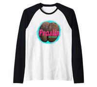 Praslin diseño Vintage Isla Tropical Seychelles Souvenir Camiseta Manga Raglan