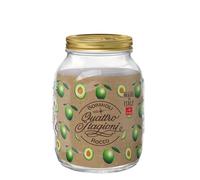 Pratesi Jarra Twist Bistrot 0,25 Lt | Oro, Vidrio, forma redonda, acabado brillo, 3 L, cierre de rosca, apto para microondas, apto para frigorífico