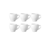 Pratiko - Juego de 6 tazas para café, tipo bar, de cerámica, sin platos