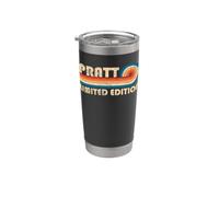 PRATT Retro 70s 80s Sunset Stripe Vaso térmico de acero inoxidable de doble pared