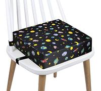 Pratvider Asiento Elevador para niños pequeños para Mesa - Cojín Elevador para Silla de Comedor - Asiento Elevador Ajustable para Trona con Correas para bebés y niños pequeños, Espacio Negro