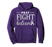 Pray Fight Believe Pancreatic Cancer Concientización Cristiano Sudadera con Capucha