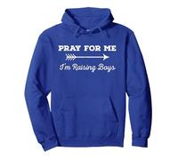Pray For Me I'm Raising Boys Parenting Humor Mother Father Sudadera con Capucha, Unisex para Adultos, Azul Real, L