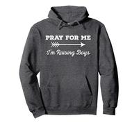 Pray For Me I'm Raising Boys Parenting Humor Mother Father Sudadera con Capucha, Unisex para Adultos, Jaspeado Oscuro, M