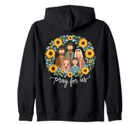 Pray For Us - Corona católica de Girasol Sudadera con Capucha