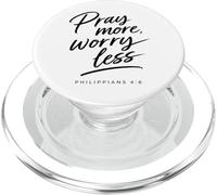 Pray More Worry Less Biblia Versículo Fe Escritura Filipenses PopSockets PopGrip para MagSafe