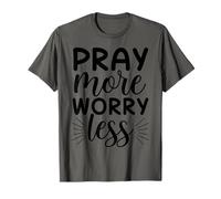 Pray More Worry Less - Verso bíblico Inspirador Cristiano Camiseta