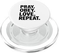 Pray Obey Love Repeat Inspirational Faith Afirmation PopSockets PopGrip para MagSafe