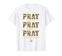 Pray On It Pray Over It Pray Through It Christian Religious Camiseta gráfica económica, Hombre, Blanco, M