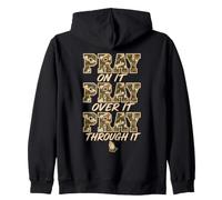Pray On It Pray Over It Pray Through It Christian Religious Sudadera con Capucha