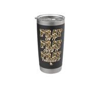 Pray On It Pray Over It Pray Through It Christian Religious Vaso térmico de acero inoxidable de doble pared