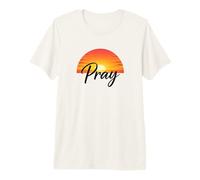 Pray Sunset Inspirational Religious Christian Faith Camiseta Premium