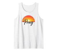 Pray Sunset Inspirational Religious Christian Faith Camiseta sin Mangas