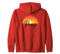 Pray Sunset Inspirational Religious Christian Faith Sudadera con Capucha