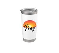 Pray Sunset Inspirational Religious Christian Faith Vaso térmico de acero inoxidable de doble pared