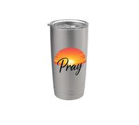 Pray Sunset Inspirational Religious Christian Faith Vaso térmico de acero inoxidable de doble pared
