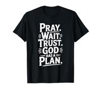 Pray Wait Confía en Que Dios Tiene un Plan Inspirador Camiseta